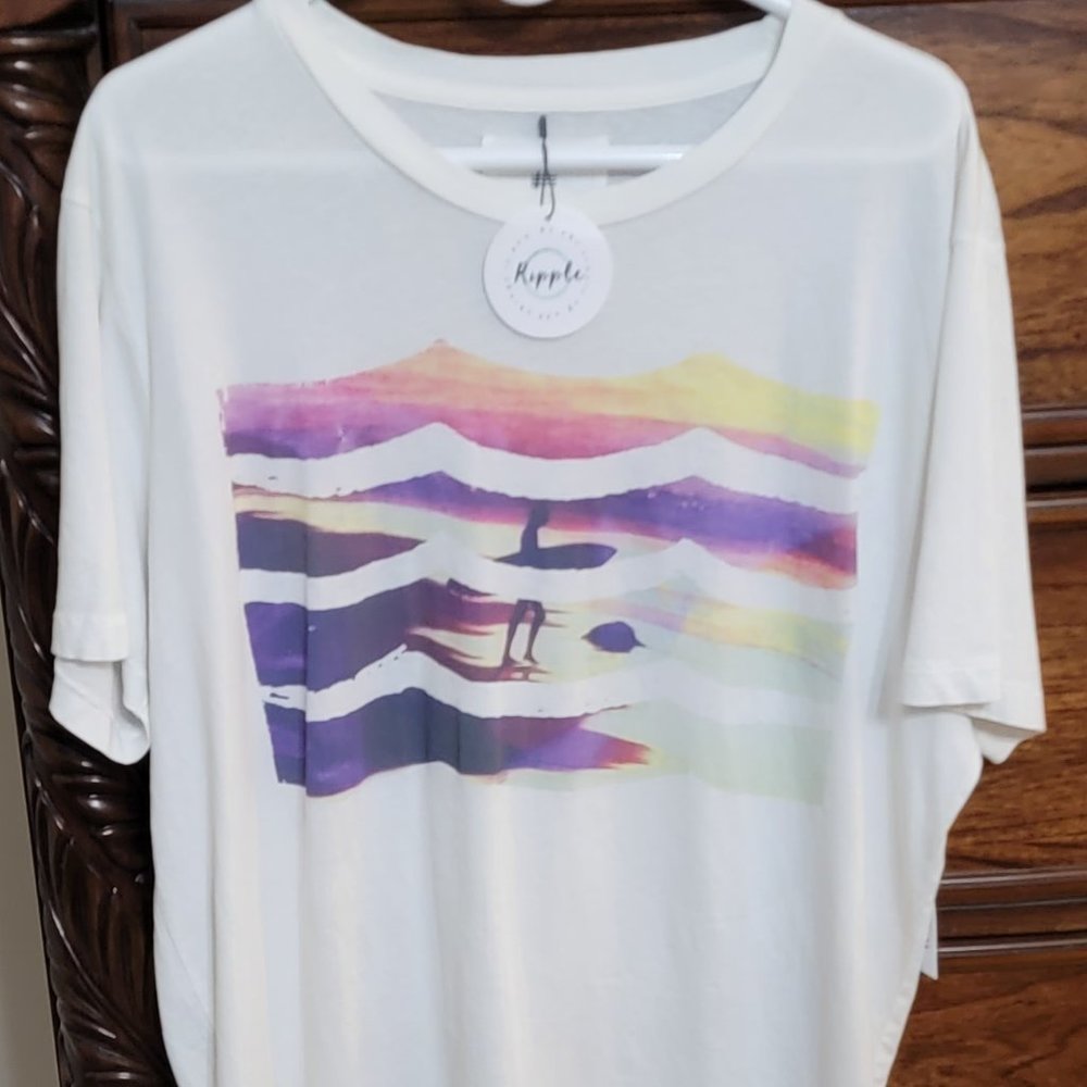 NWT Sol Angeles white t-shirt with surfer graphic size XXL